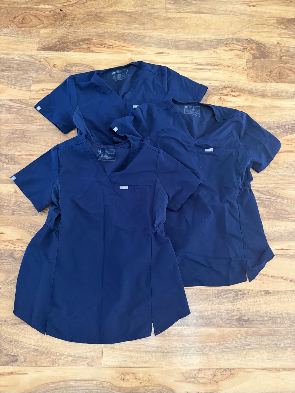 Figs Women's Scrub Tops in Navy Blue